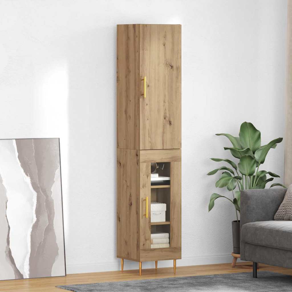 Bufet Stejar Artizanal 34,5 x 34 x 180 cm Lemn compozit — imaginea 2