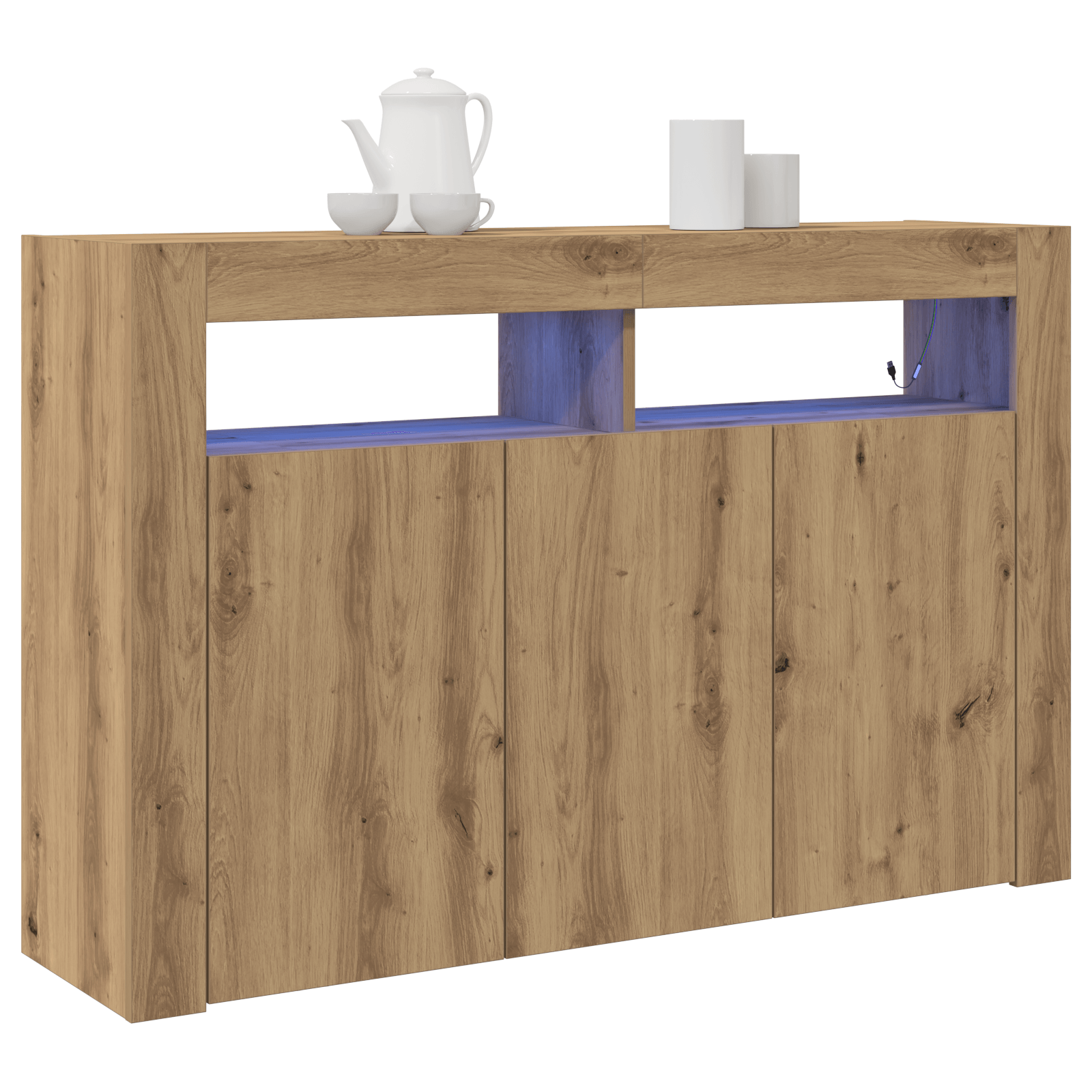 bufet Stejar Artisan Lemn Ingineresc 116 x 30 x 75 cm Bufet — imaginea 3