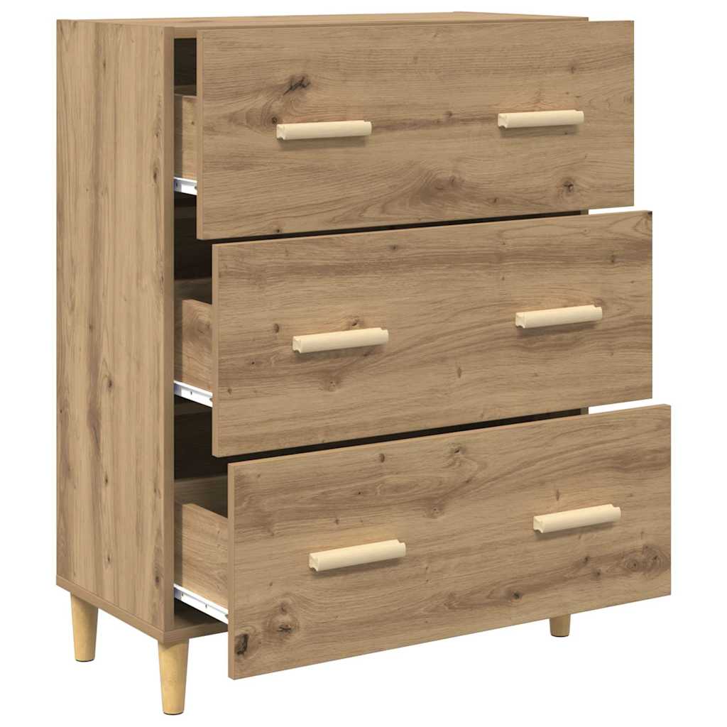 Bufet stejar artizanal 34 x 69.5 x 90 cm Lemn compozit — imaginea 5