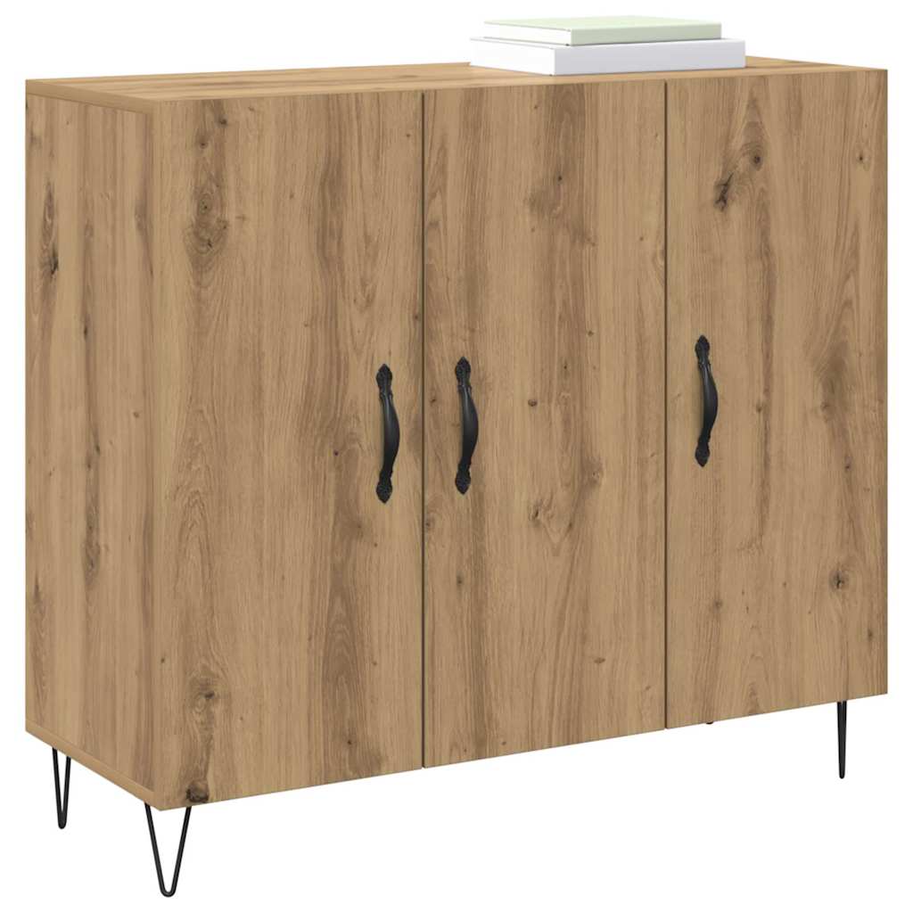 Bufet stejar artizanal 90 x 34 x 80 cm Lemn compozit — imaginea 3