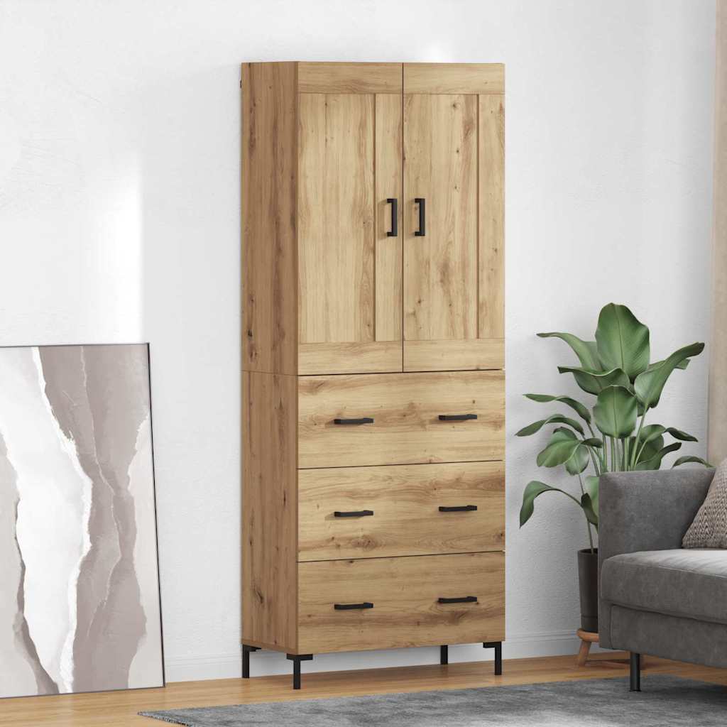 Bufet Stejar Artizanal 69,5 x 34 x 180 cm Lemn compozit — imaginea 2