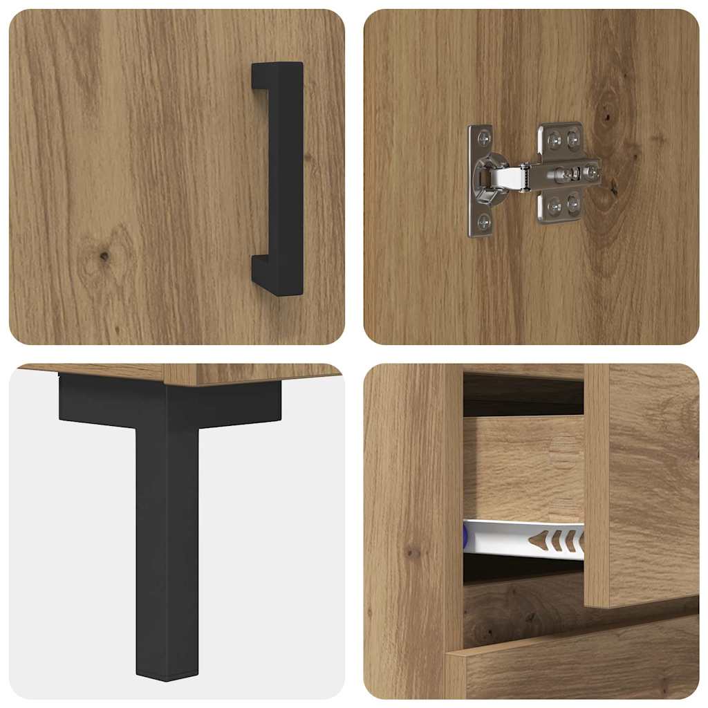 Bufet stejar artizanal 69.5 x 34 x 90 cm Lemn compozit — imaginea 10