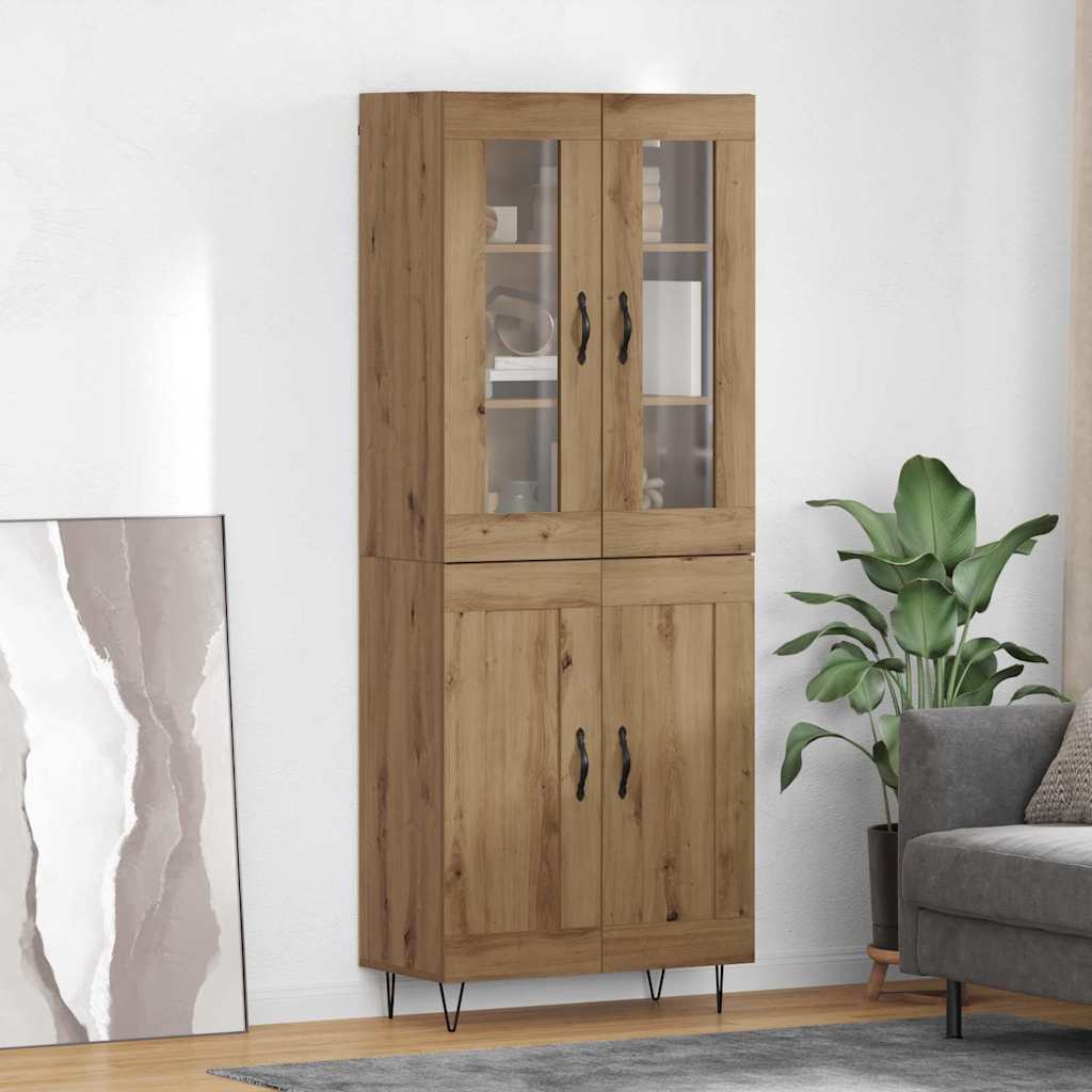 Bufet Stejar Artizanal 69,5 x 34 x 180 cm Lemn compozit — imaginea 2
