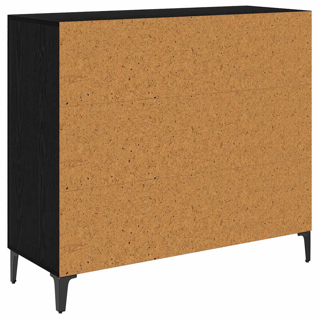 Bufet Stejar negru 34 x 90 x 80 cm Lemn compozit — imaginea 9