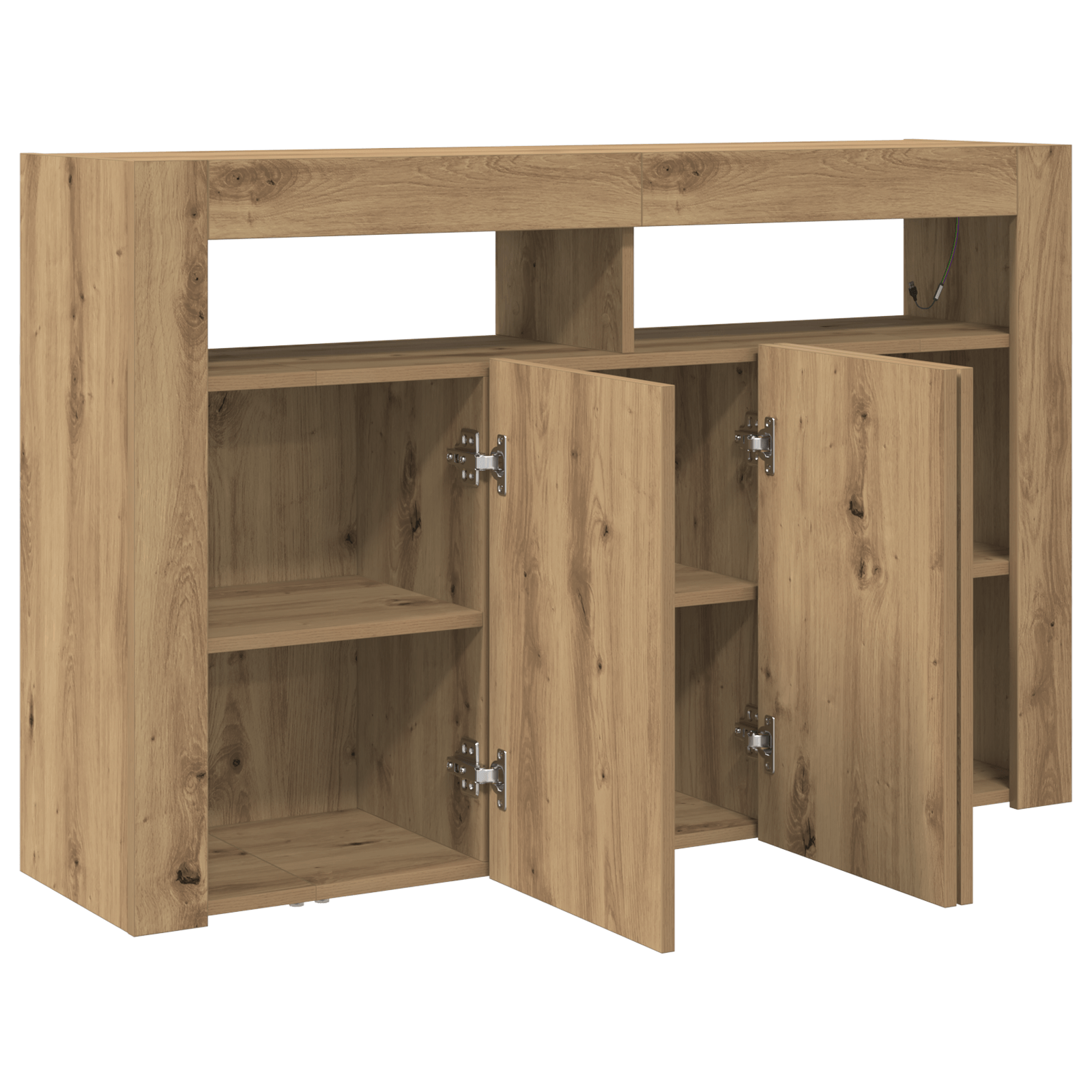 bufet Stejar Artisan Lemn Ingineresc 116 x 30 x 75 cm Bufet — imaginea 5