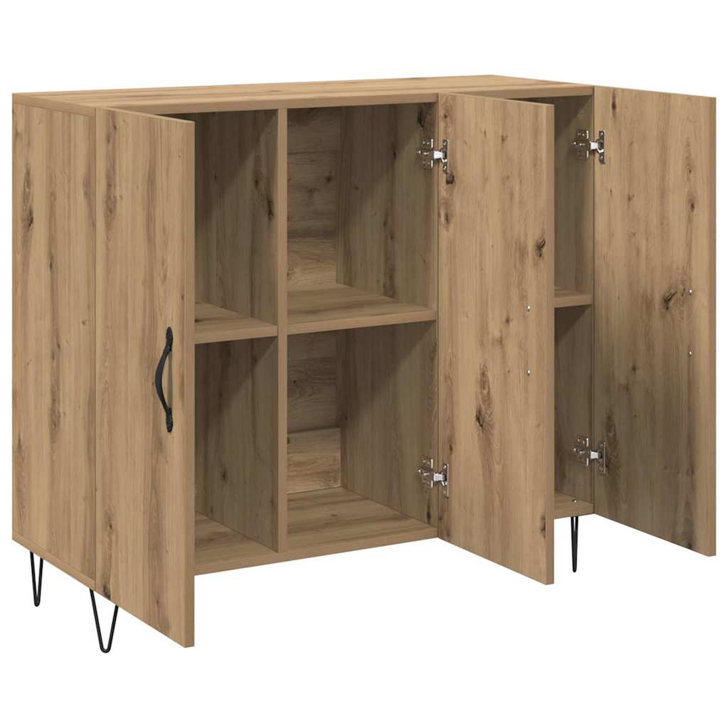 Bufet stejar artizanal 90 x 34 x 80 cm Lemn compozit — imaginea 5
