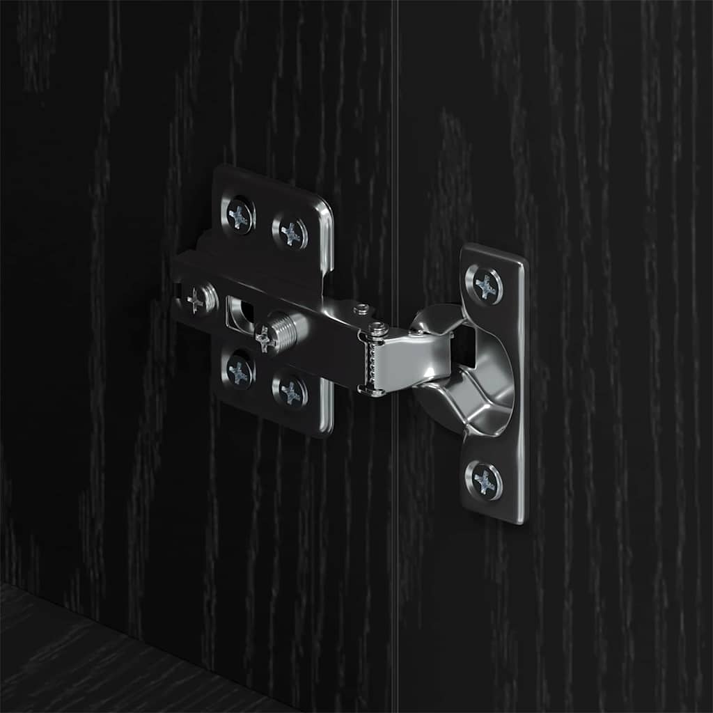 Bufet Stejar negru 34 x 90 x 80 cm Lemn compozit — imaginea 10
