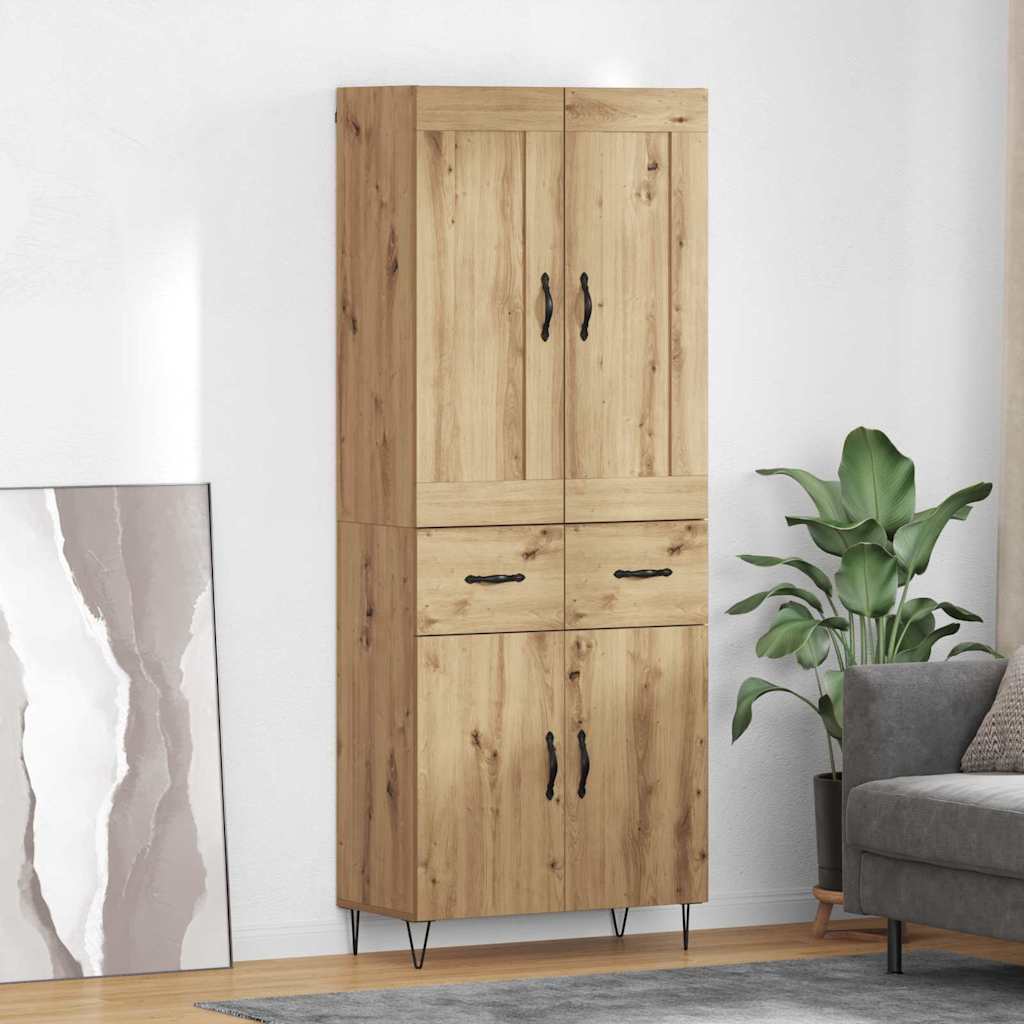 Bufet Stejar Artizanal 69,5 x 34 x 180 cm Lemn compozit — imaginea 2