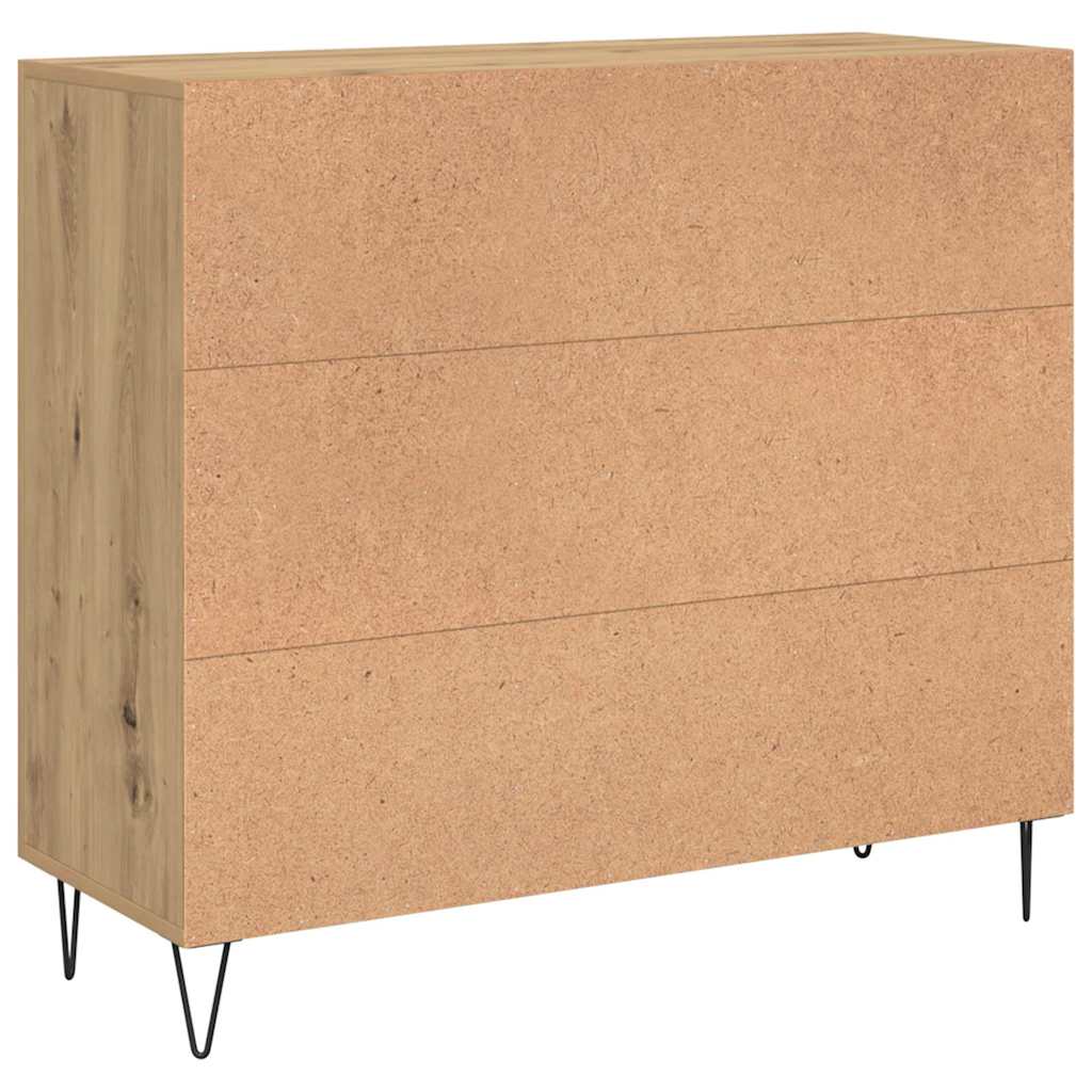 Bufet stejar artizanal 90 x 34 x 80 cm Lemn compozit — imaginea 8