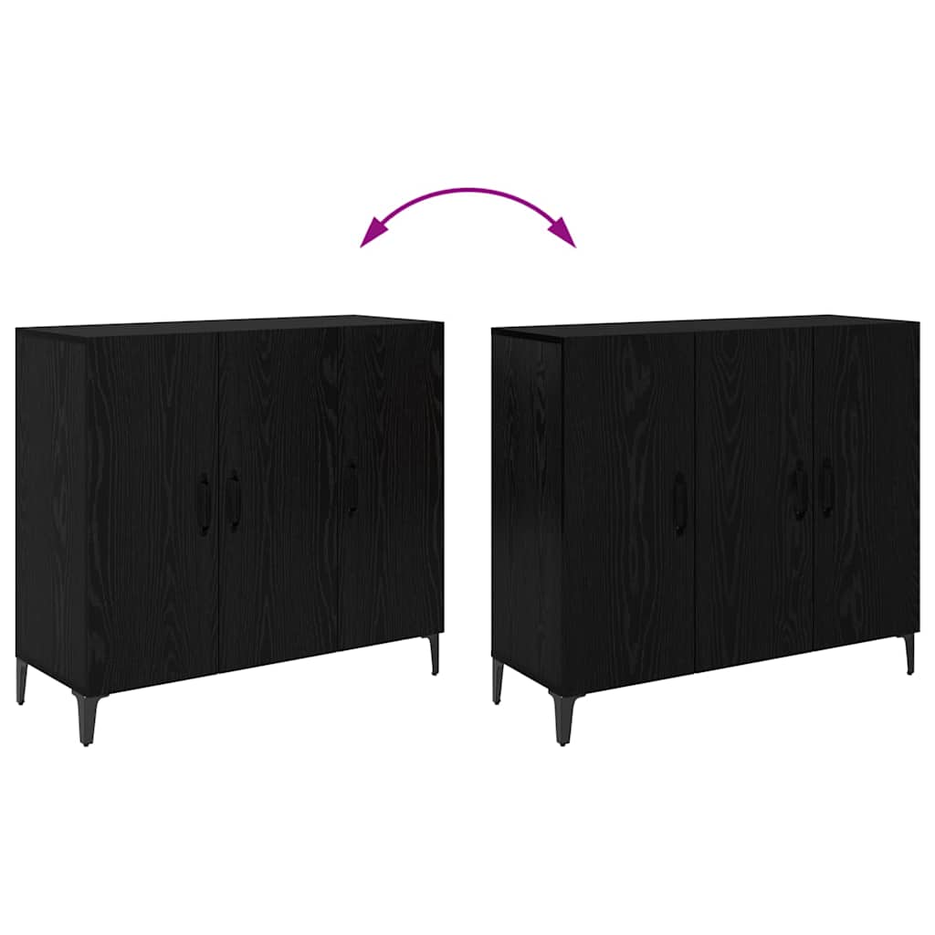 Bufet Stejar negru 34 x 90 x 80 cm Lemn compozit — imaginea 13