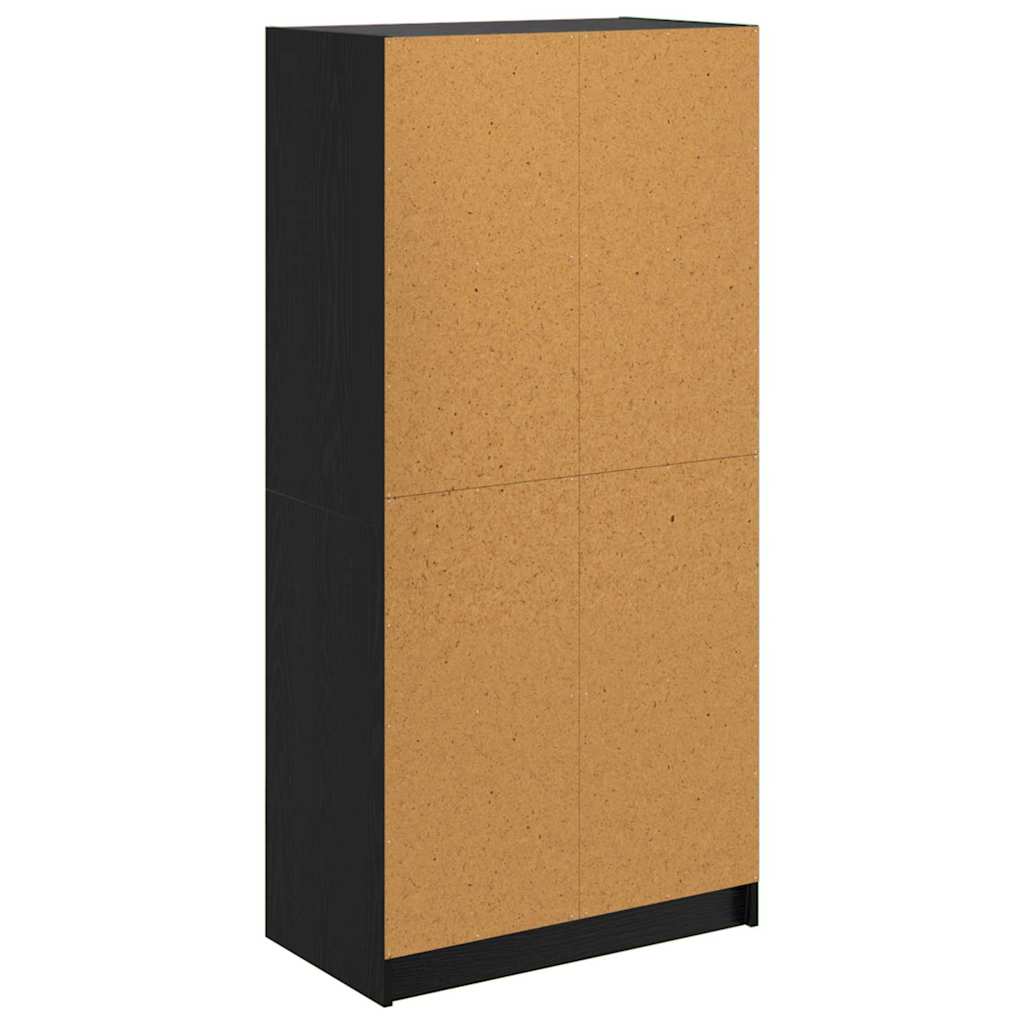 Bufet Stejar Negru 68 x 37 x 142 cm Lemn compozit — imaginea 9