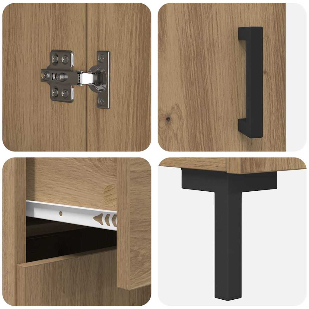 Bufet Stejar Artizanal 69,5 x 34 x 180 cm Lemn compozit — imaginea 11