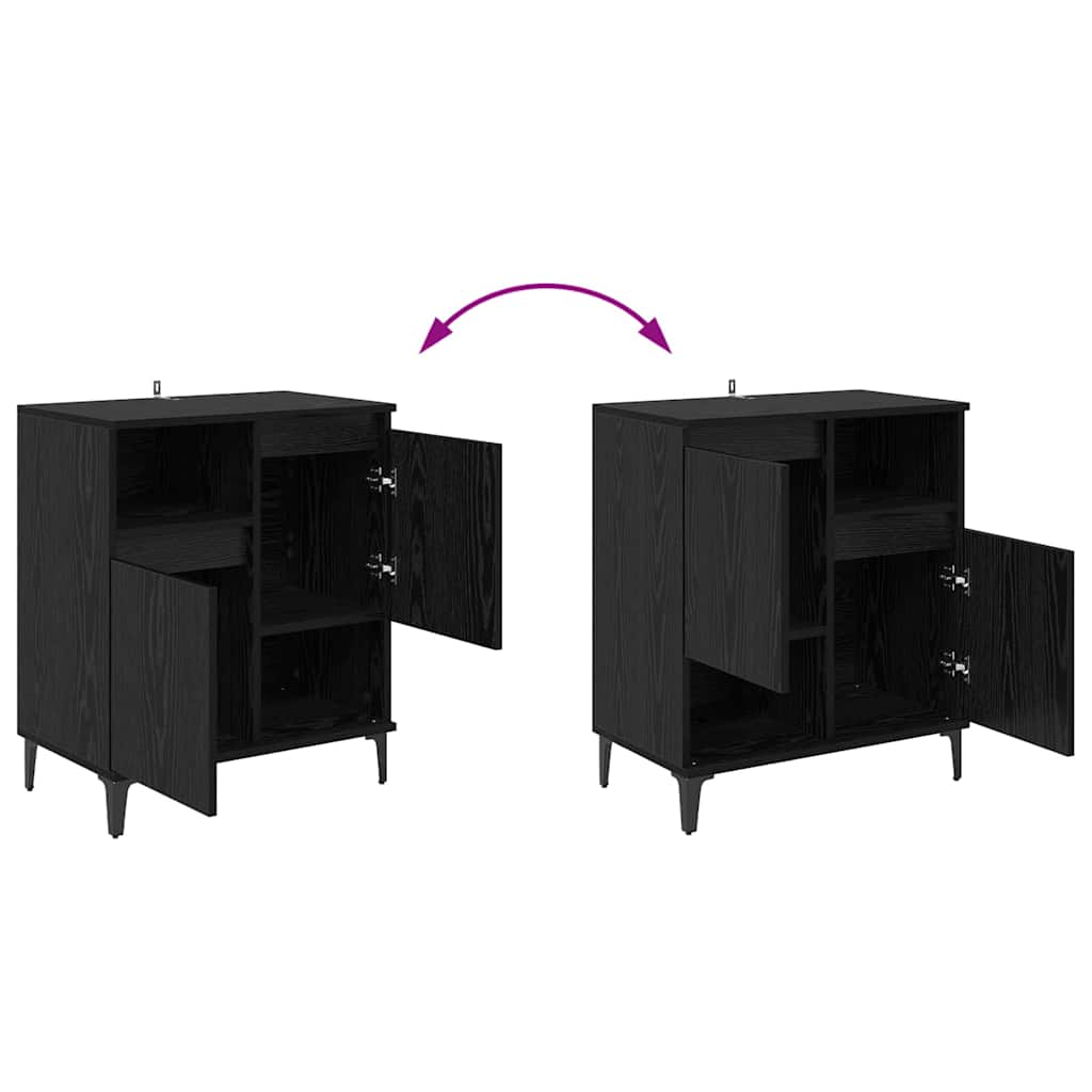 Bufet Stejar negru 60 x 35 x 70 cm Lemn compozit — imaginea 12
