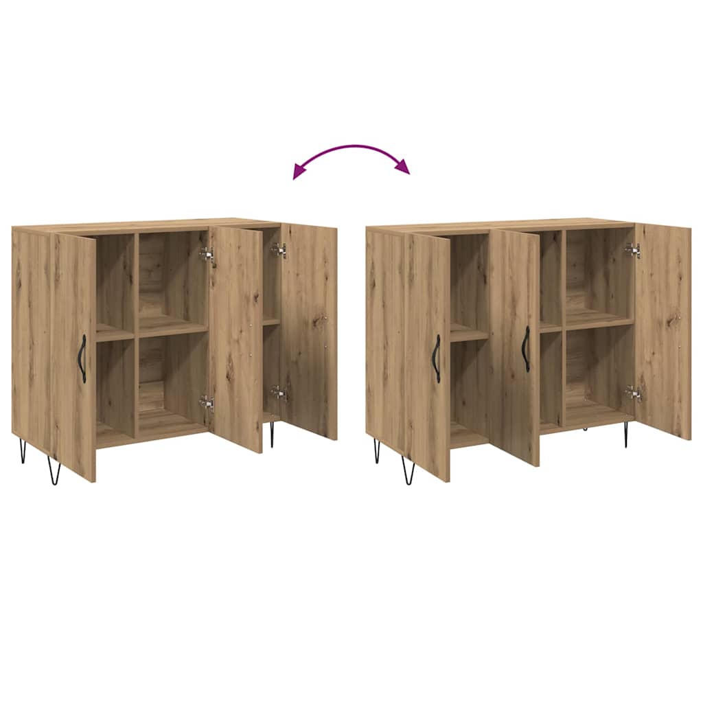 Bufet stejar artizanal 90 x 34 x 80 cm Lemn compozit — imaginea 10