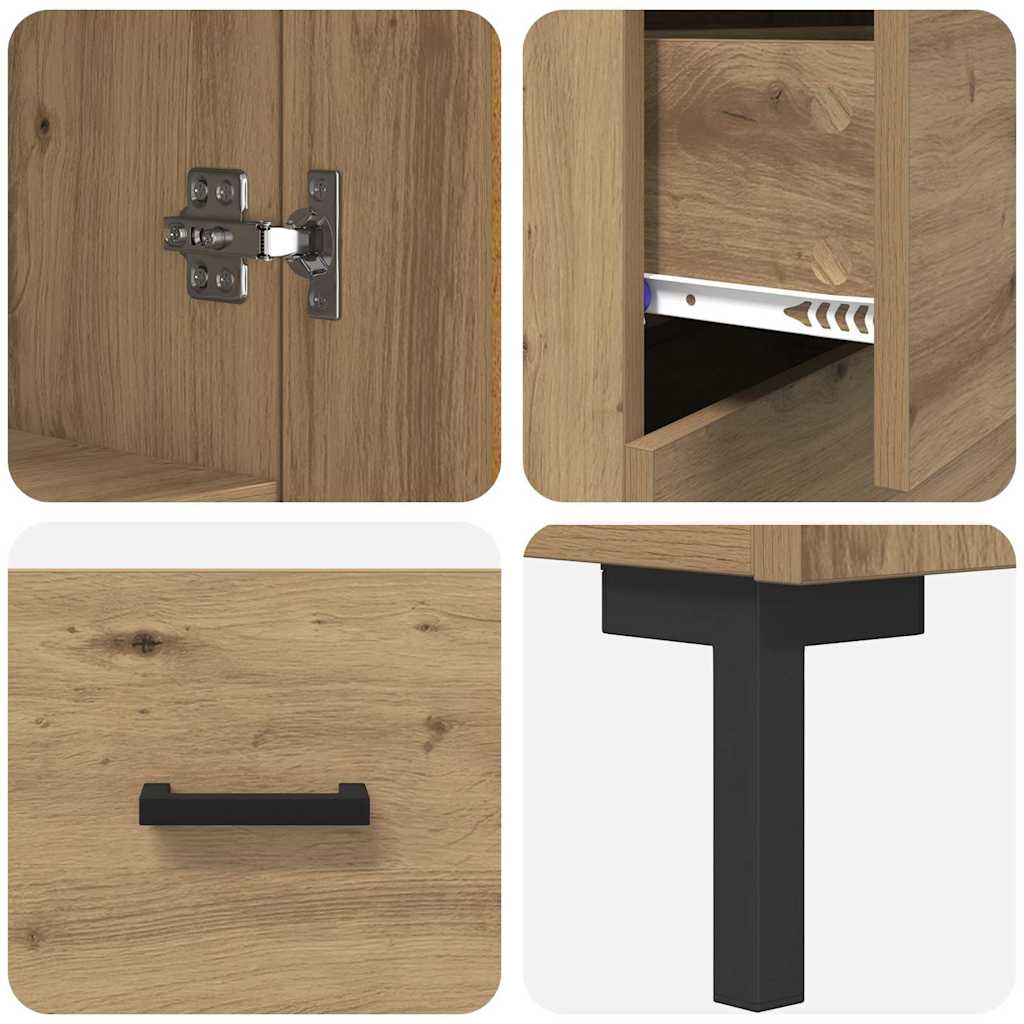 Bufet Stejar Artizanal 69,5 x 34 x 180 cm Lemn compozit — imaginea 12