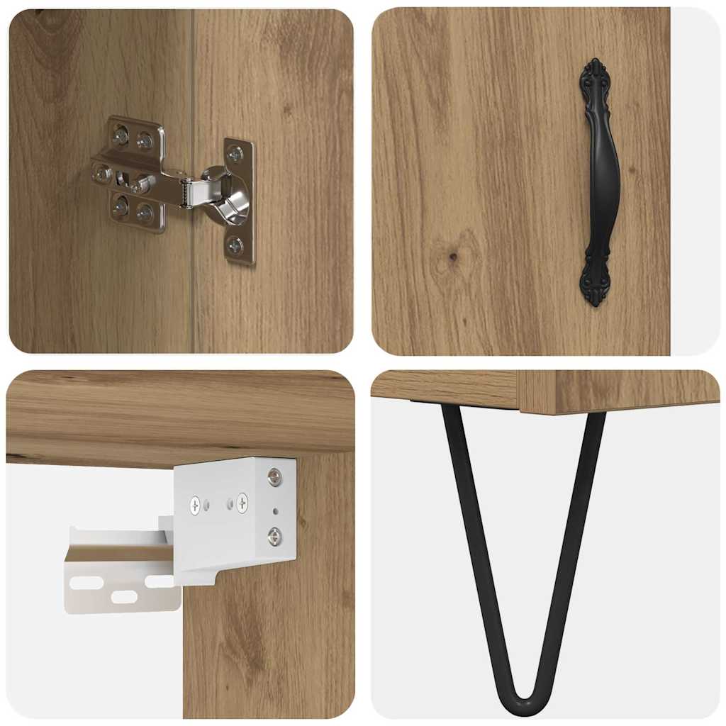 Bufet Stejar Artizanal 69,5 x 34 x 180 cm Lemn compozit — imaginea 12