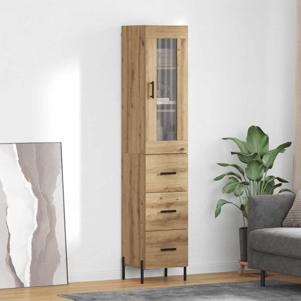 Bufet Stejar Artizanal 34,5 x 34 x 180 cm Lemn compozit — imaginea 2
