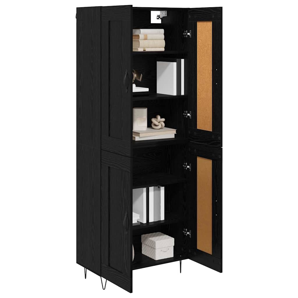 Bufet Stejar Negru 69,5 x 34 x 180 cm Lemn compozit — imaginea 4