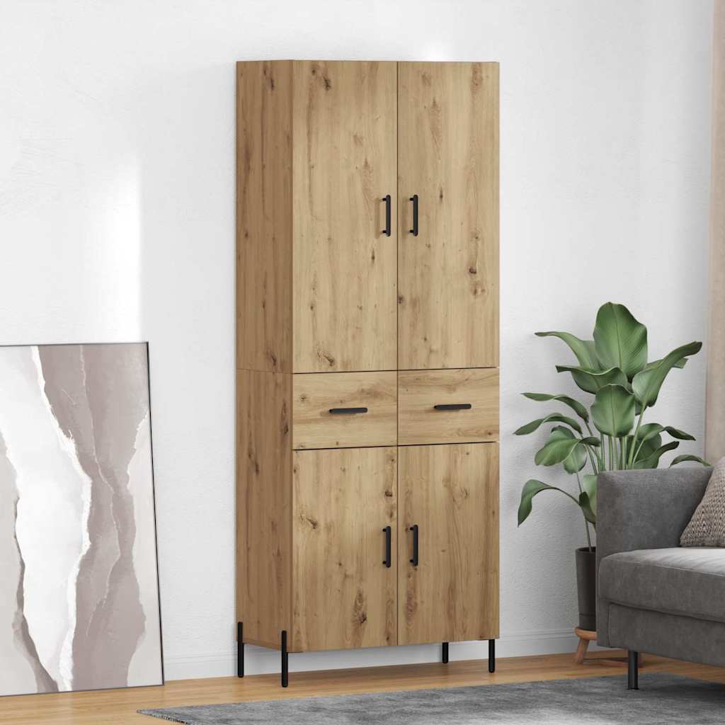 Bufet Stejar Artizanal 69,5 x 34 x 180 cm Lemn compozit — imaginea 2