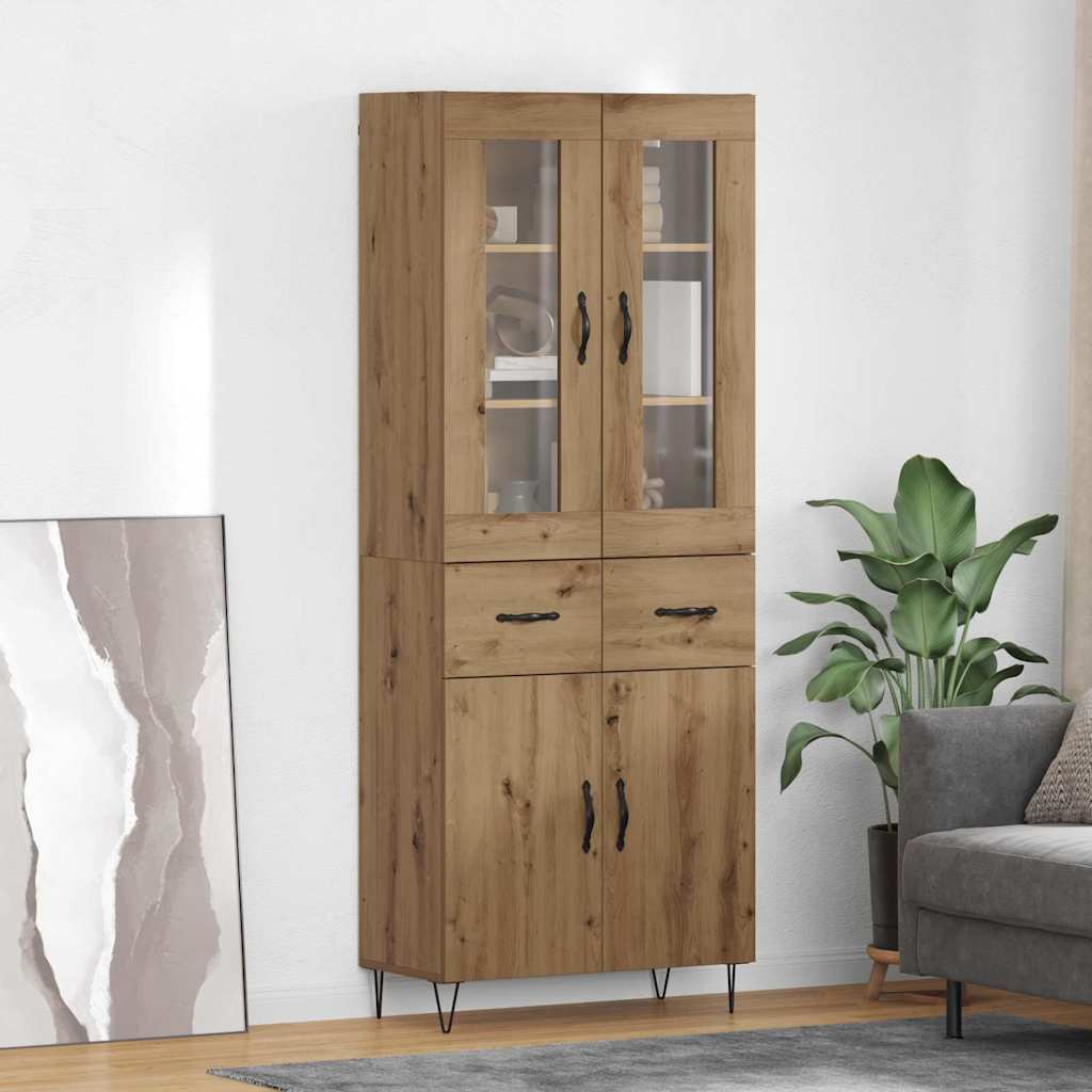 Bufet Stejar Artizanal 69,5 x 34 x 180 cm Lemn compozit — imaginea 2