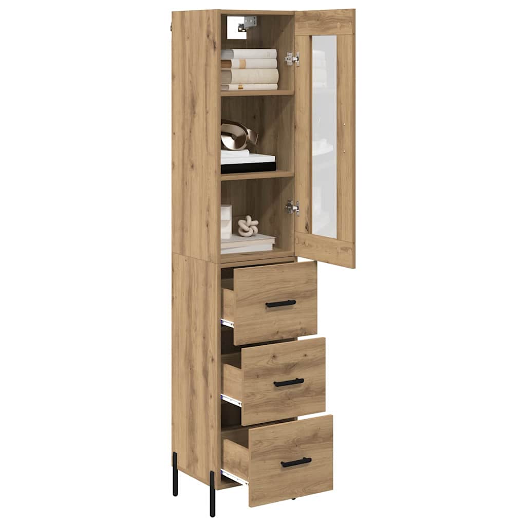 Bufet Stejar Artizanal 34,5 x 34 x 180 cm Lemn compozit — imaginea 4
