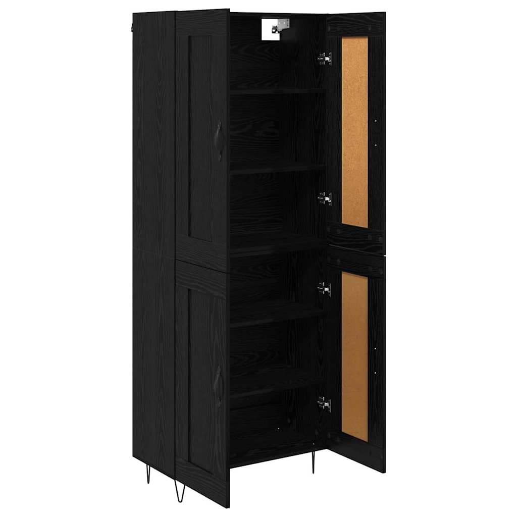 Bufet Stejar Negru 69,5 x 34 x 180 cm Lemn compozit — imaginea 6