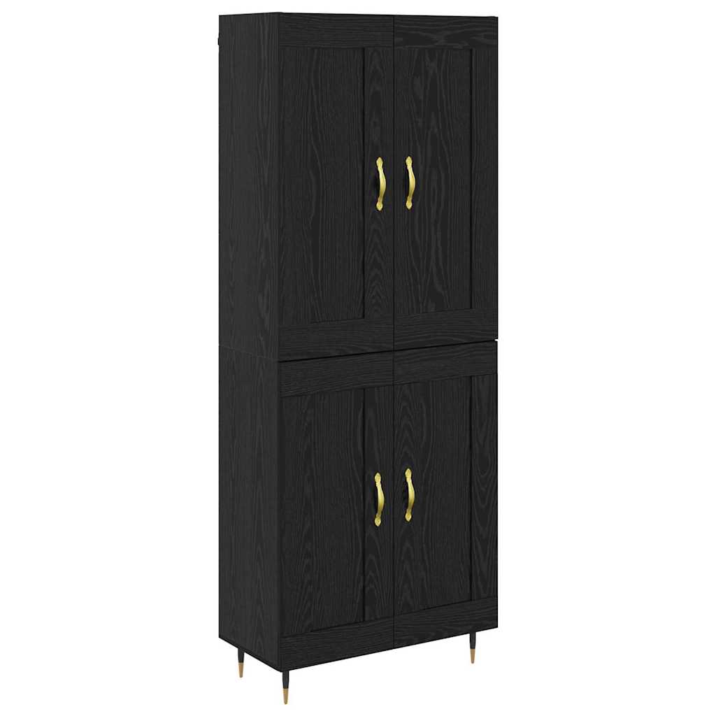 Bufet Stejar Negru 69,5 x 34 x 180 cm Lemn compozit