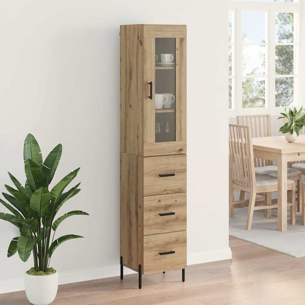 Bufet Stejar Artizanal 34,5 x 34 x 180 cm Lemn compozit — imaginea 5
