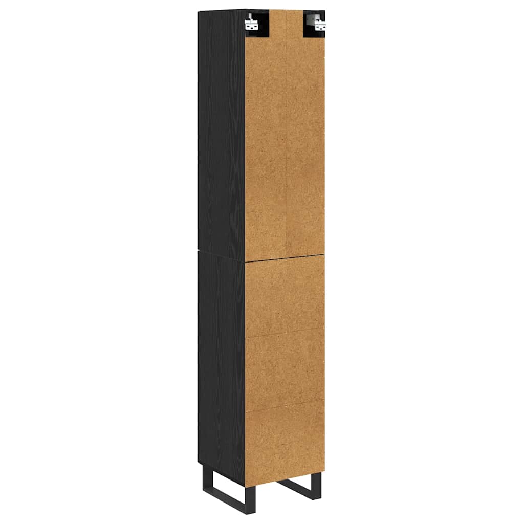 Bufet Stejar Negru 69,5 x 34 x 180 cm Lemn compozit — imaginea 3