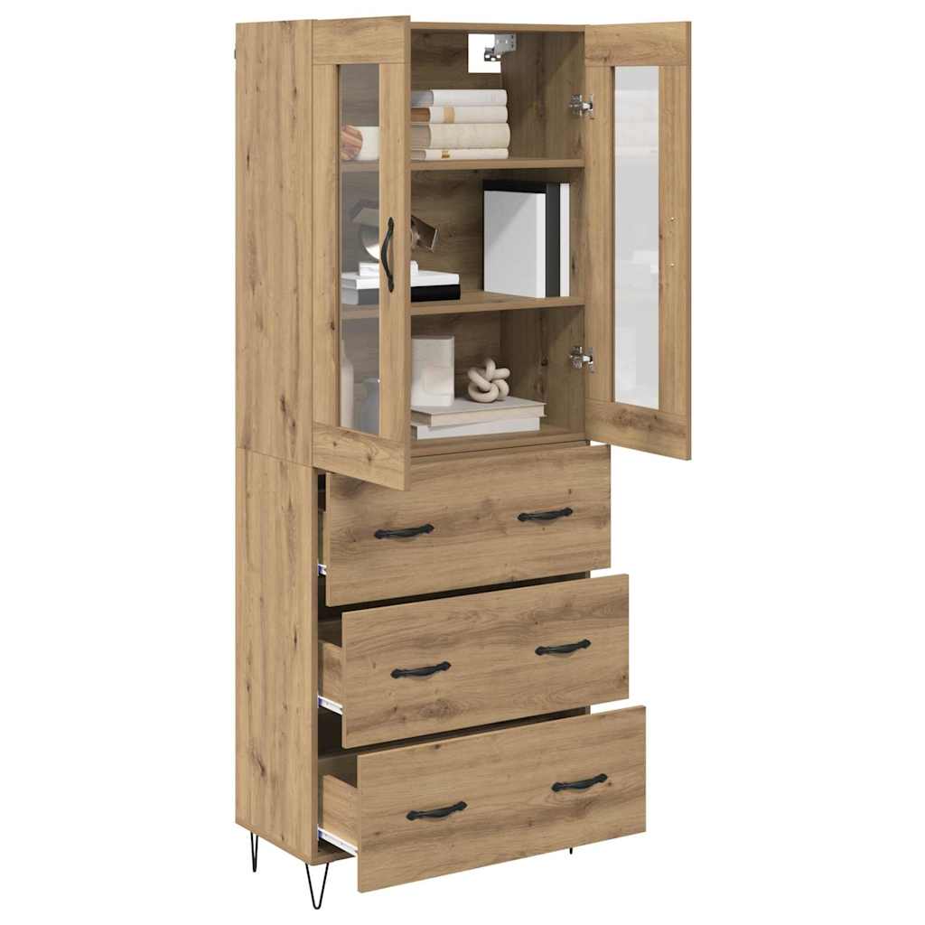 Bufet Stejar Artizanal 69,5 x 34 x 180 cm Lemn compozit — imaginea 4