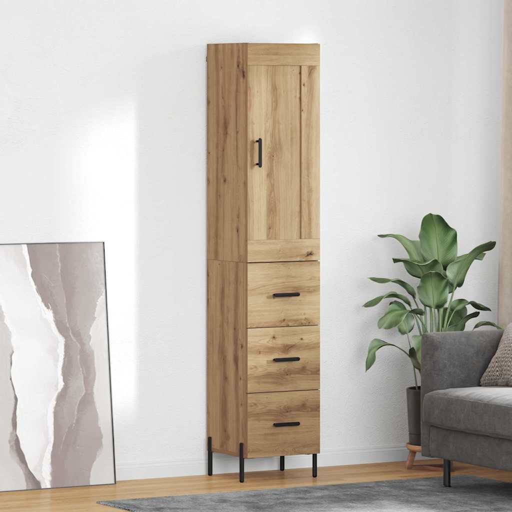 Bufet Stejar Artizanal 34,5 x 34 x 180 cm Lemn compozit — imaginea 2