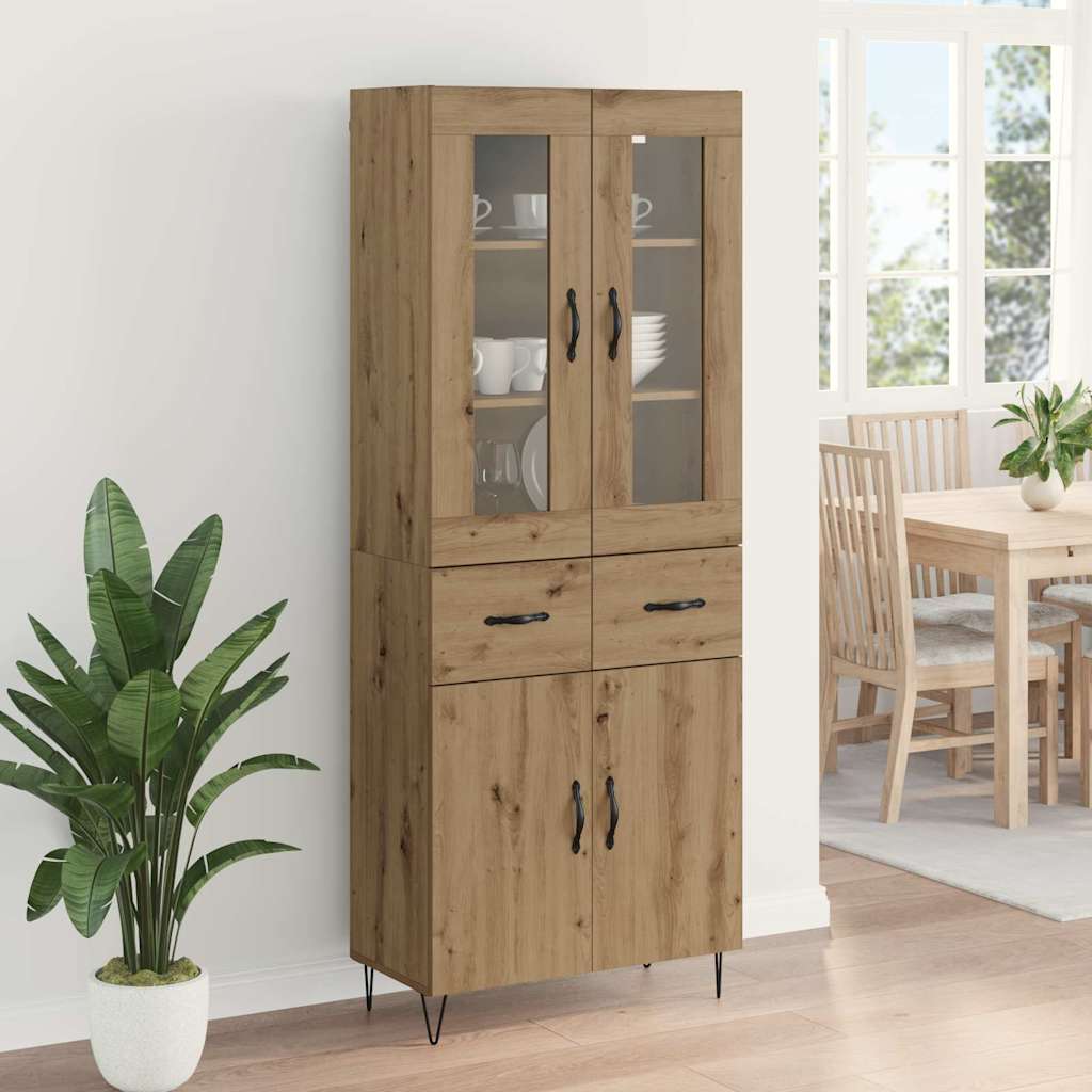 Bufet Stejar Artizanal 69,5 x 34 x 180 cm Lemn compozit — imaginea 5