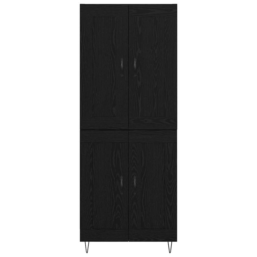 Bufet Stejar Negru 69,5 x 34 x 180 cm Lemn compozit — imaginea 9