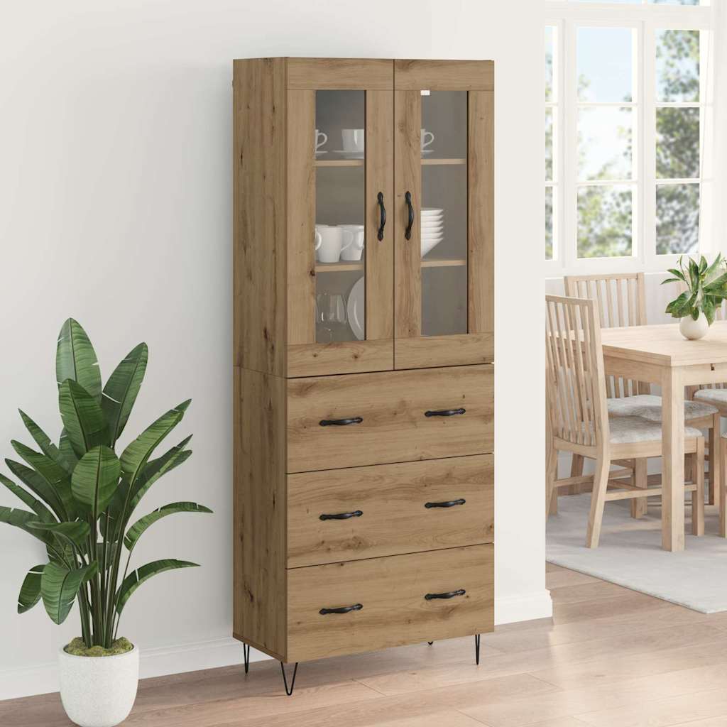 Bufet Stejar Artizanal 69,5 x 34 x 180 cm Lemn compozit — imaginea 5