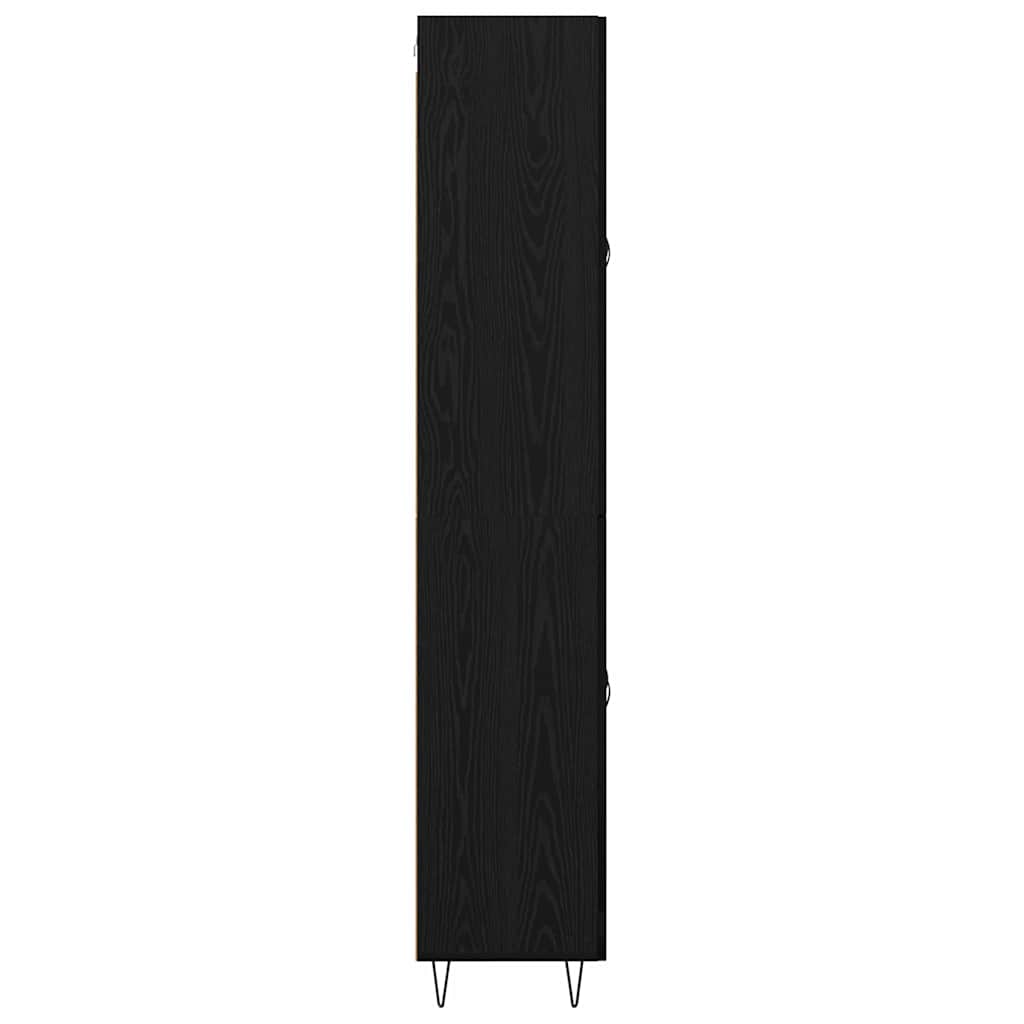 Bufet Stejar Negru 69,5 x 34 x 180 cm Lemn compozit — imaginea 10