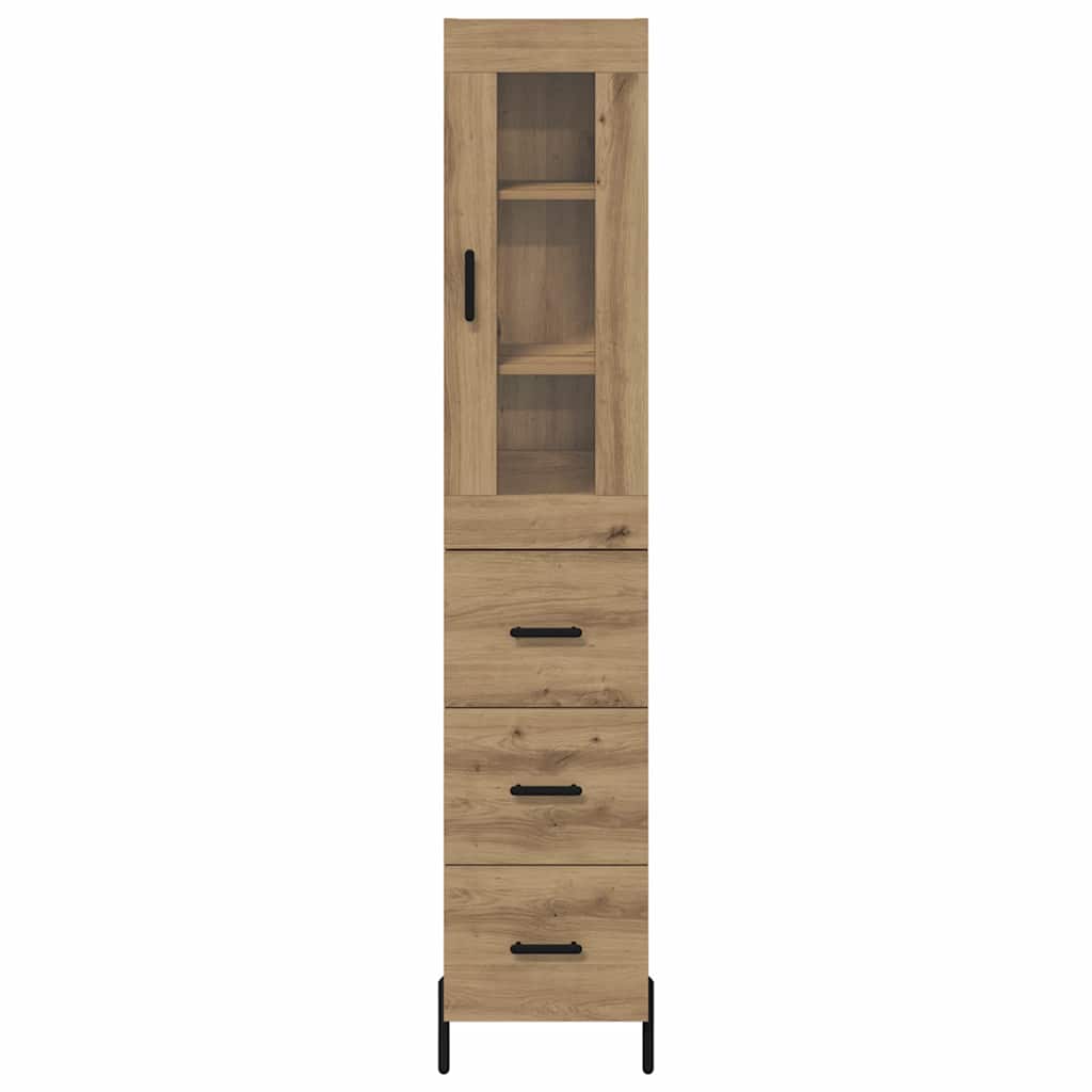 Bufet Stejar Artizanal 34,5 x 34 x 180 cm Lemn compozit — imaginea 9