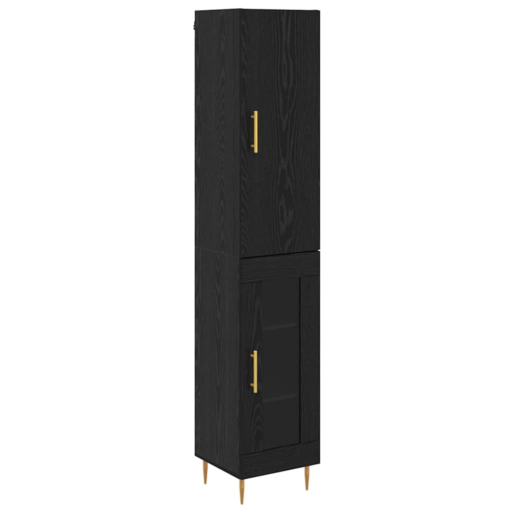 Bufet Stejar Negru 34,5 x 34 x 180 cm Lemn compozit
