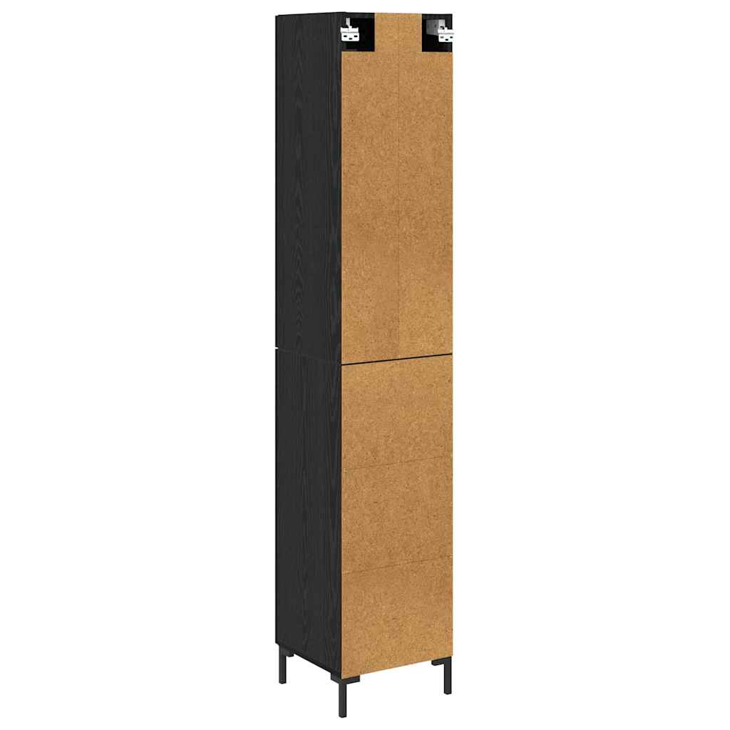 Bufet Stejar Negru 34,5 x 34 x 180 cm Lemn compozit — imaginea 3
