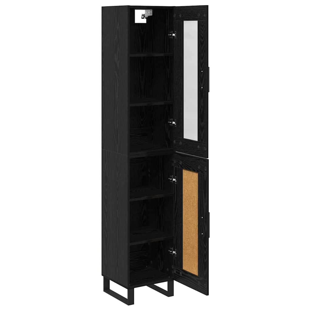 Bufet Stejar Negru 69,5 x 34 x 180 cm Lemn compozit — imaginea 6