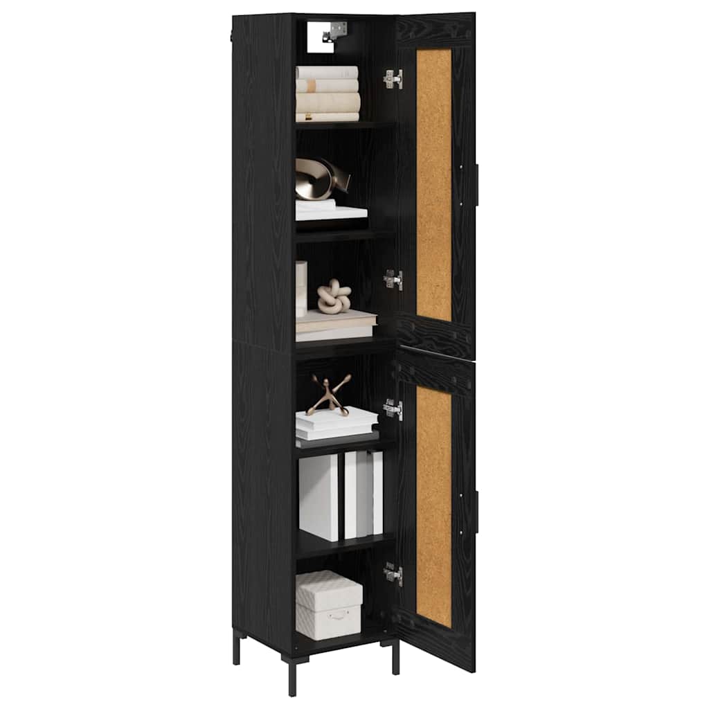 Bufet Stejar Negru 34,5 x 34 x 180 cm Lemn compozit — imaginea 4