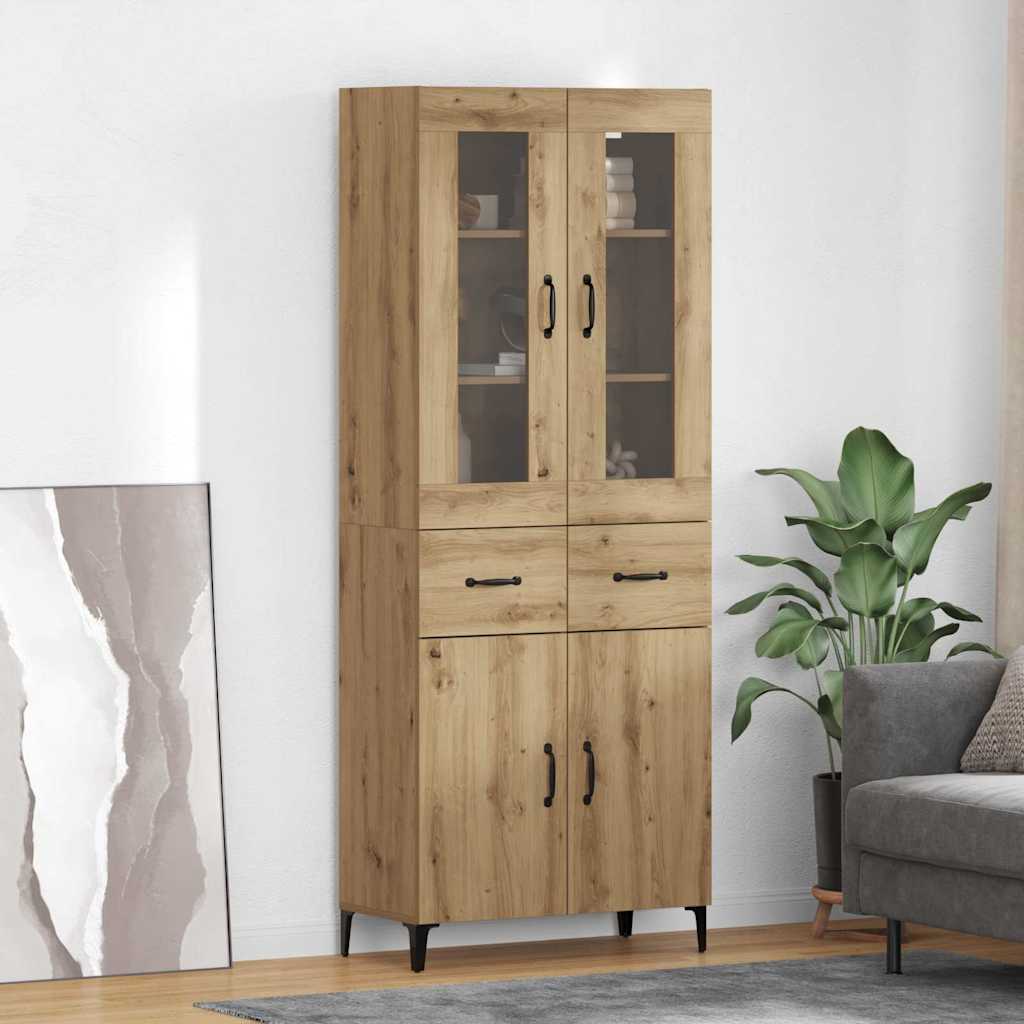Bufet Stejar Artizanal 69,5 x 34 x 180 cm Lemn compozit — imaginea 2