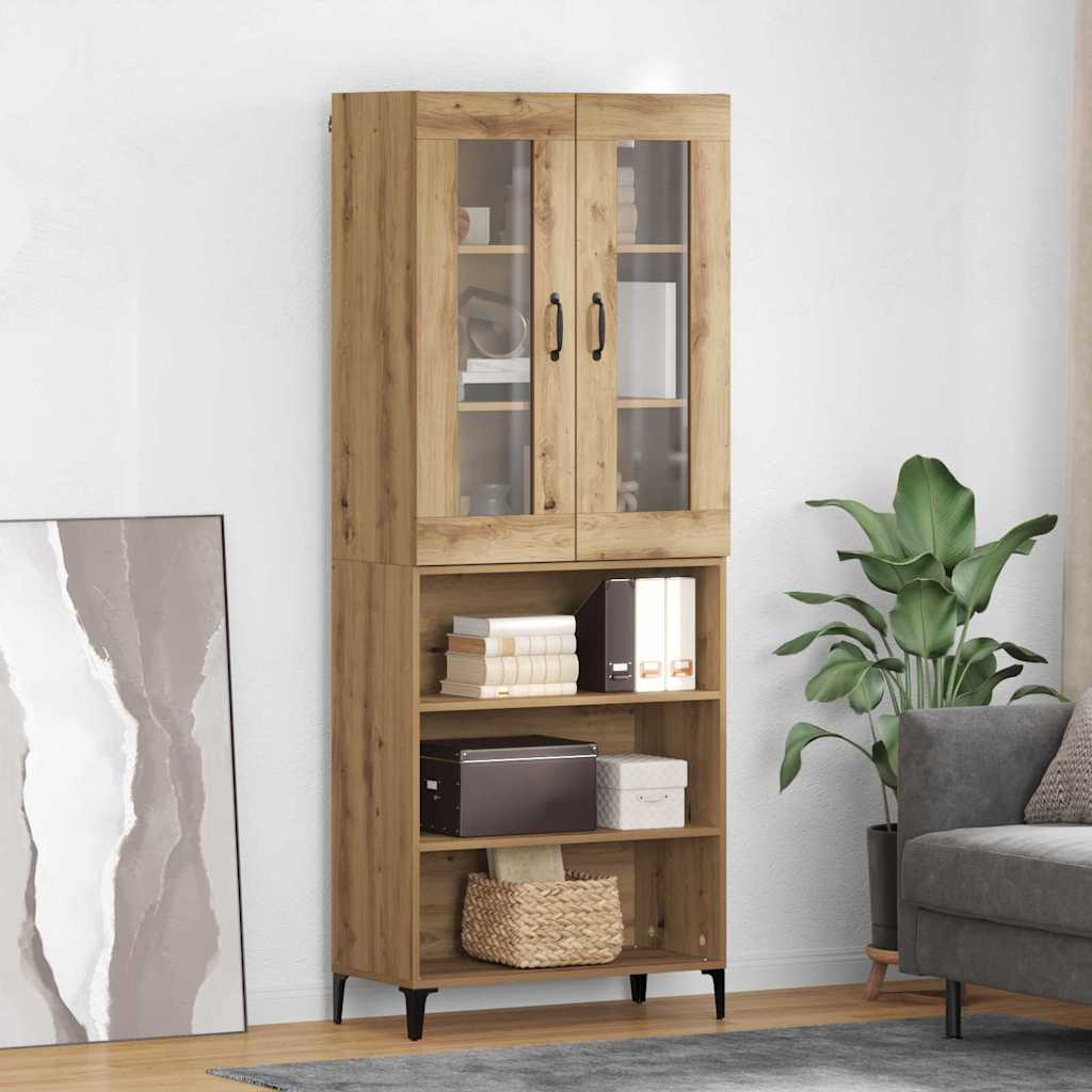 Bufet Stejar Artizanal 69,5 x 34 x 180 cm Lemn compozit — imaginea 2
