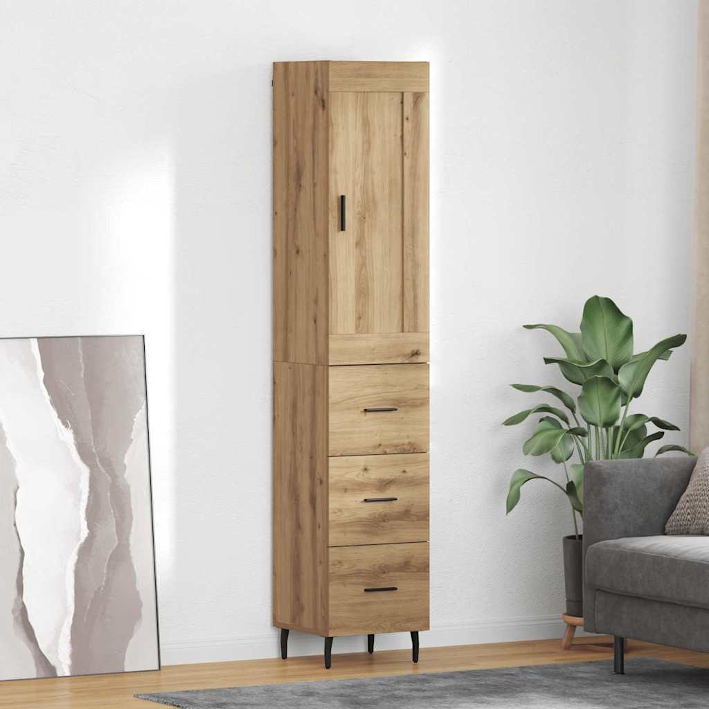 Bufet Stejar Artizanal 34,5 x 34 x 180 cm Lemn compozit — imaginea 2