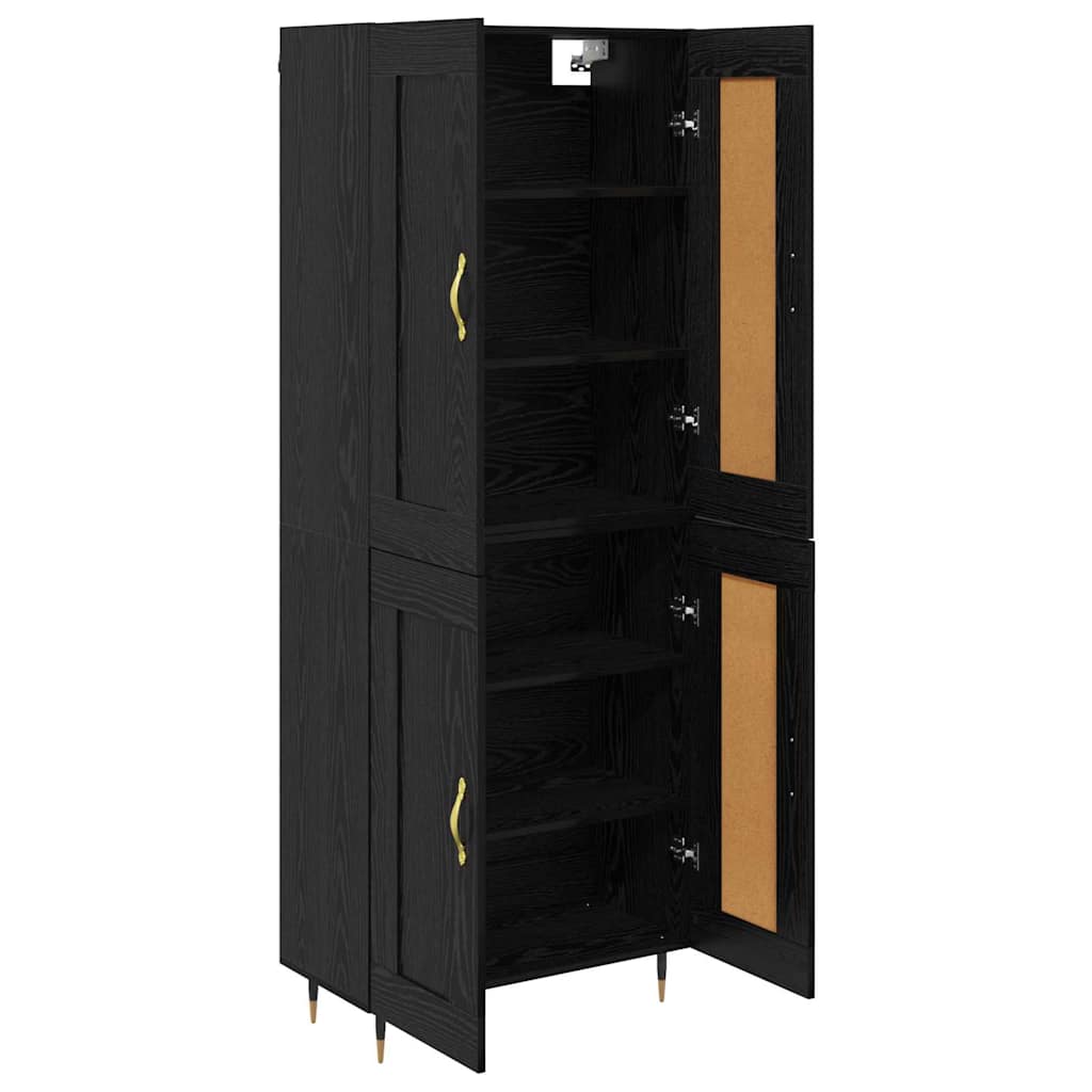 Bufet Stejar Negru 69,5 x 34 x 180 cm Lemn compozit — imaginea 6
