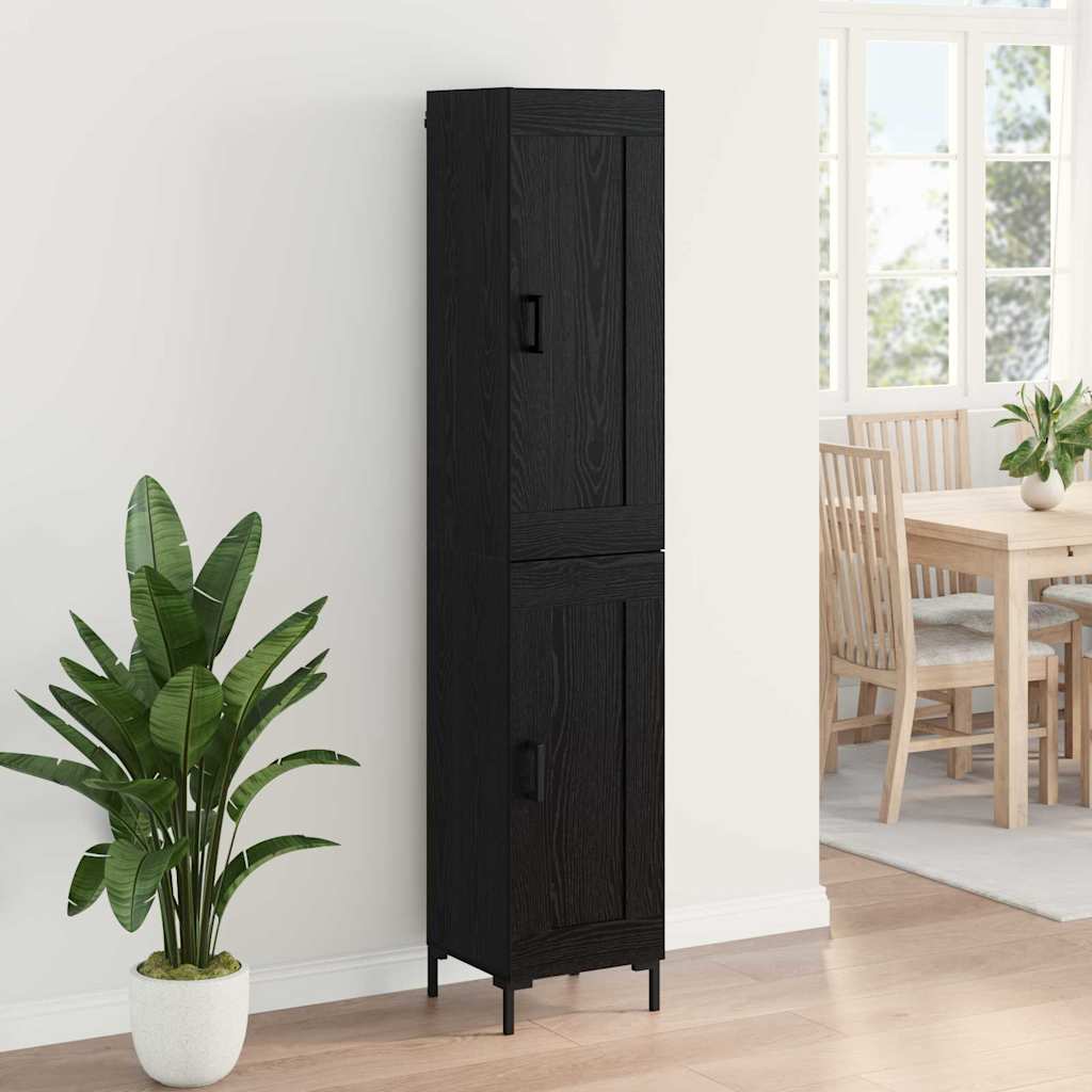 Bufet Stejar Negru 34,5 x 34 x 180 cm Lemn compozit — imaginea 5