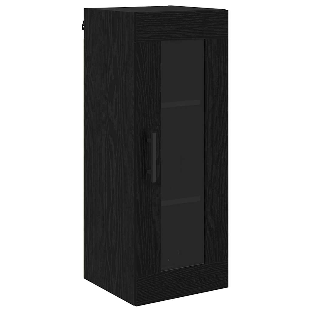 Bufet Stejar Negru 69,5 x 34 x 180 cm Lemn compozit — imaginea 8