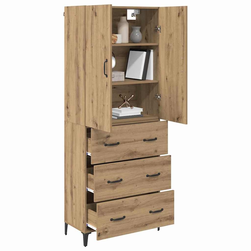 Bufet Stejar Artizanal 69,5 x 34 x 180 cm Lemn compozit — imaginea 4