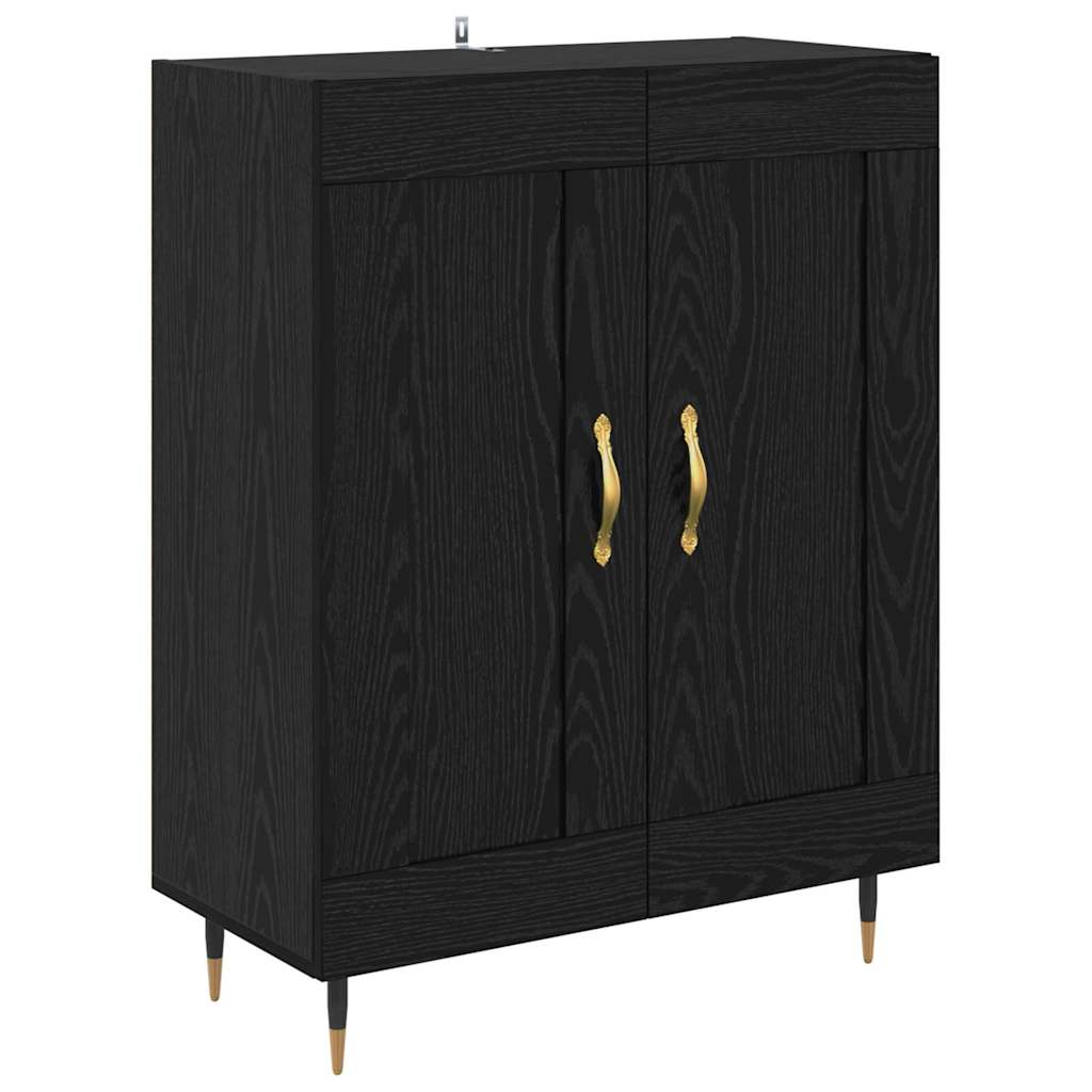 Bufet Stejar Negru 69,5 x 34 x 180 cm Lemn compozit — imaginea 7