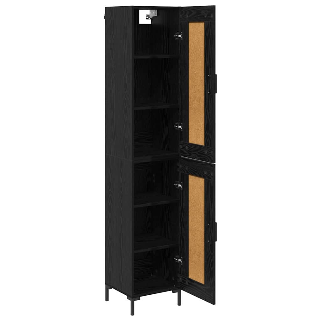 Bufet Stejar Negru 34,5 x 34 x 180 cm Lemn compozit — imaginea 6