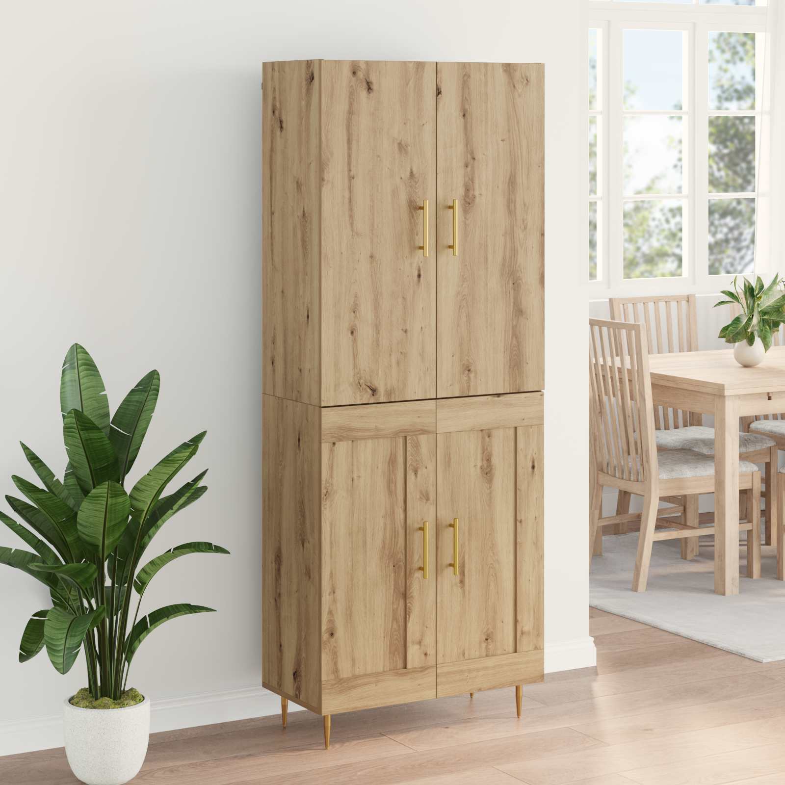 Bufet Stejar Artizanal 69,5 x 34 x 180 cm Lemn compozit — imaginea 4